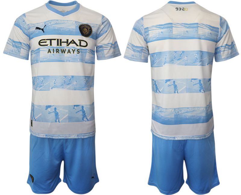 Cheap Men 2022-2023 Club Manchester City blue blank Soccer Jersey